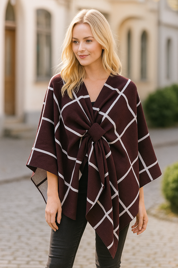 Neuer Luxus Poncho für Damen – Warmer Designer-Schal 135x175 cm, Winter Cape, modisch, winddicht & bequem