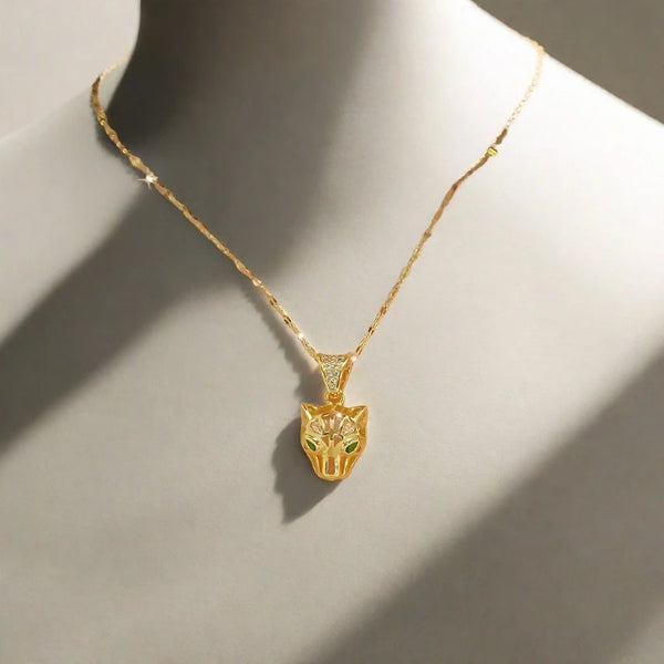 Leopard Charm Halskette, handgemachte 18k Gold Halskette, Minimalist Goldschmuck -Rachdiflair