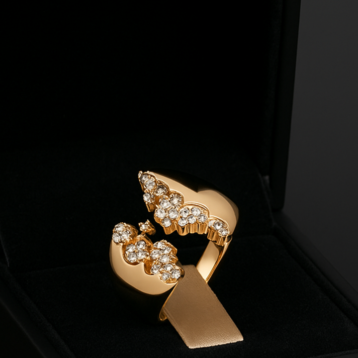 585 Roségold Offener Ring mit natürlichem Zirkon