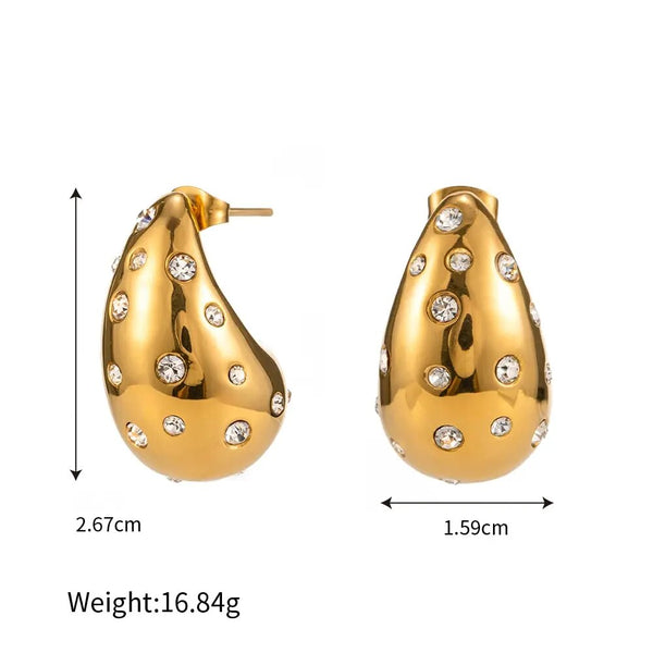 Drop Punk Earrings Stainless Steel Hollow Waterproof Hypoallergenic Jewelry