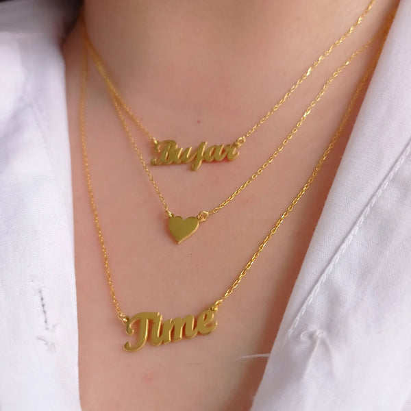 Personalized Double Layered Name Necklace Women