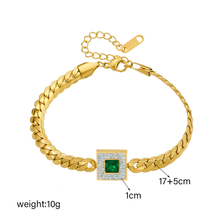 Square Green Zircon Bracelet