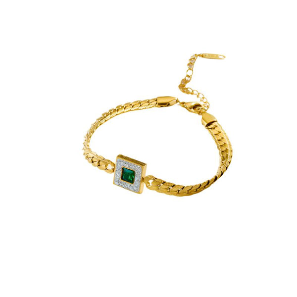 Square Green Zircon Bracelet