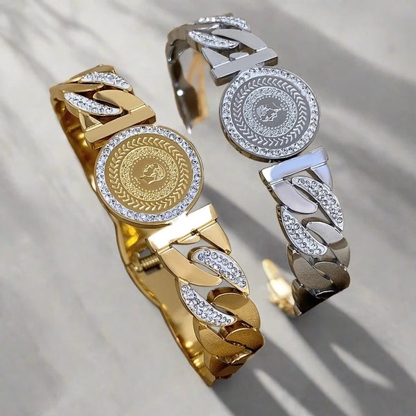 Bracelets Bangles With Rhinestones Embedded for Women