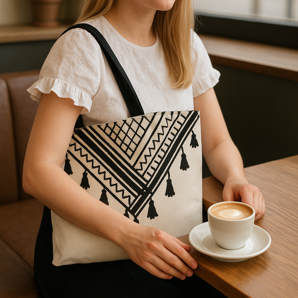 Tragetasche mit Keffiyeh-Schal aus Polyester