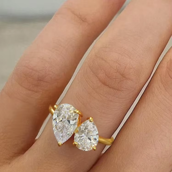 Schlichter Zirkon-Wassertropfen-Ring aus 925er Silber – Elegant & Luxuriös