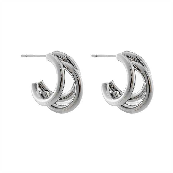 Open Circle C Shaped  stainless steel  Earrings